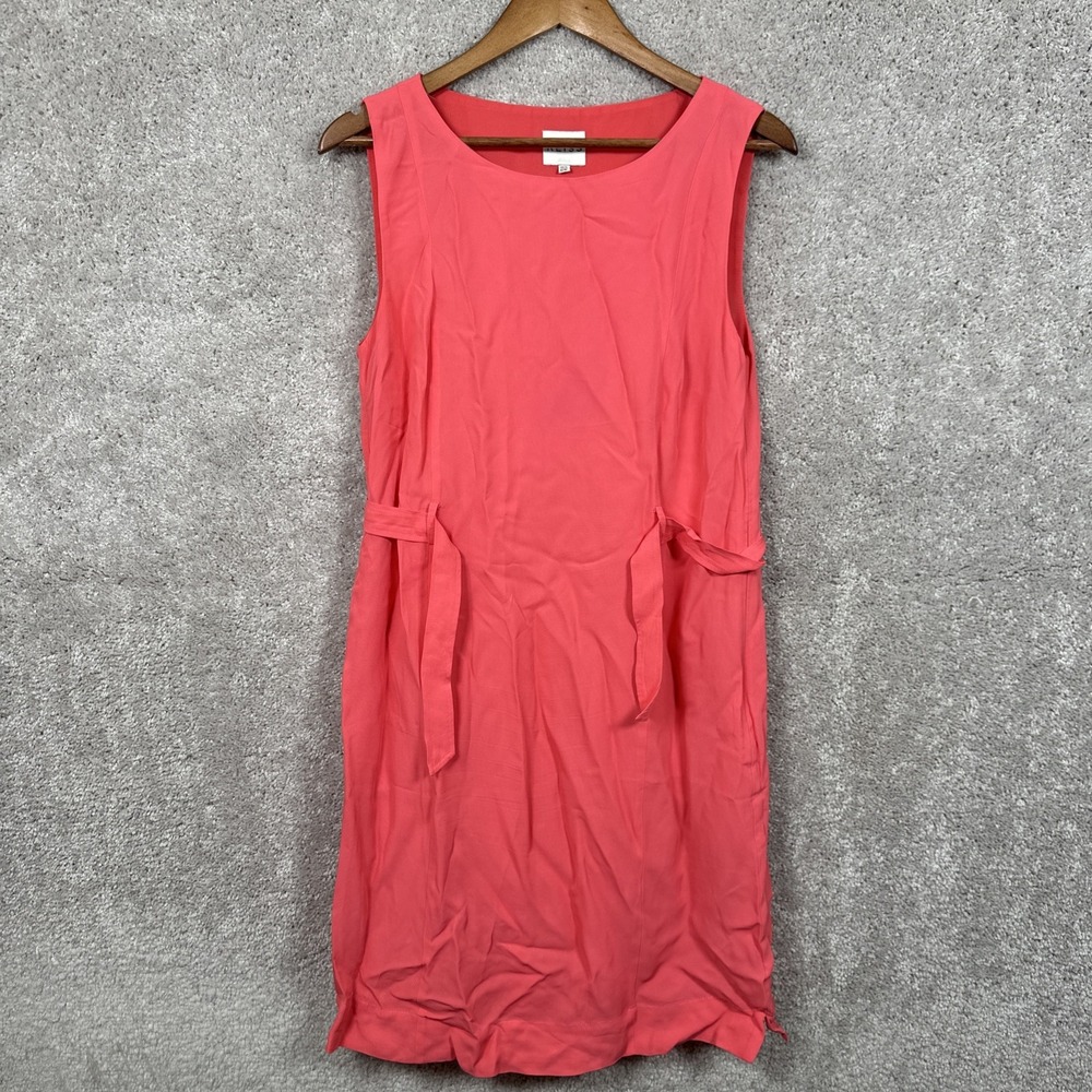 Reiss Pink Sheath Midi Dress Belted Cocktail Size US 8